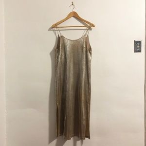 Spaghetti Strap Pleat Dress